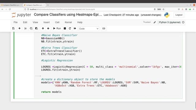 Comparing Machine Learning models using Heatmaps | Episode 2 | AUC Scores | Python Tutorial смотреть онлайн
