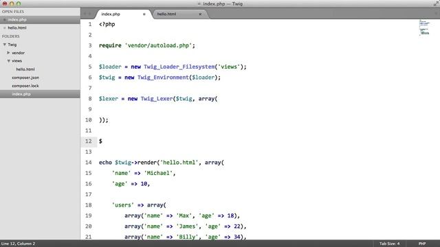 PHP Templating with Twig: Customising Syntax (Part 4/5) смотреть онлайн
