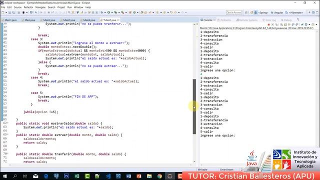 metodos static en JAVA EJEMPLOS PRACTICA PARTE 7/7 IITA смотреть онлайн
