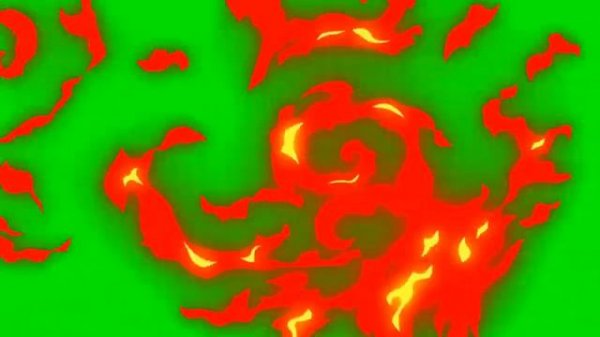 fire transition green screen