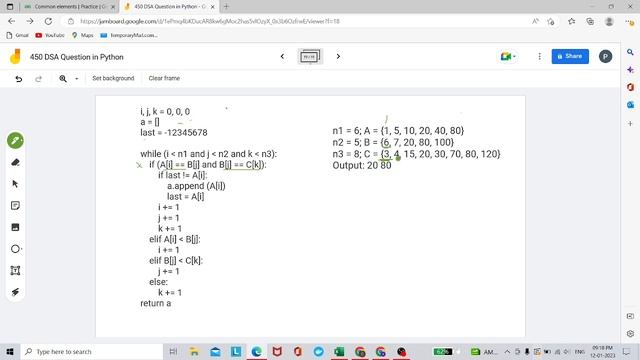 Find common elements in 3 sorted arrays in Python | 450 Question | Love Babbar Sheet | Python смотреть онлайн