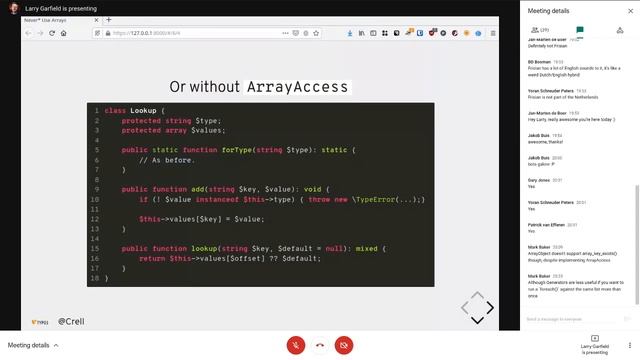GroningenPHP - PHP Meetup /Never* use arrays by Larry Garfield - 2021-05-06 смотреть онлайн
