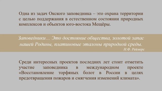 Окский государственный природный биосферный заповедник смотреть онлайн