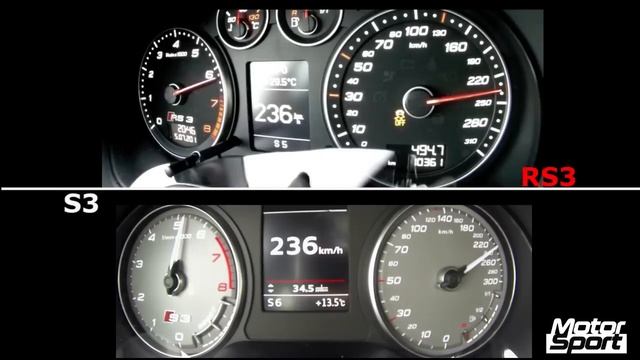 0-250 km/h : New Audi S3 VS Audi RS3 (Motorsport) смотреть онлайн