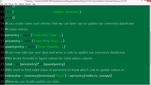Update Pandas Data Frame Values w/ User Input смотреть онлайн