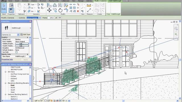 Revit Architecture "Walk Through" Part 4, Modifying more Vertical Parameters Stairs смотреть онлайн