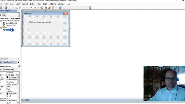 How do I automatically open a UserForm in Excel смотреть онлайн