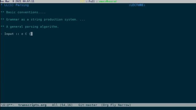 03 LL(1) Parsing смотреть онлайн