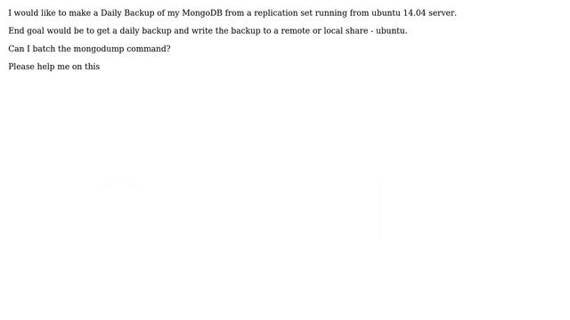 Databases: MongoDB script to backup replication set locally to a ubuntu 14.04 server смотреть онлайн