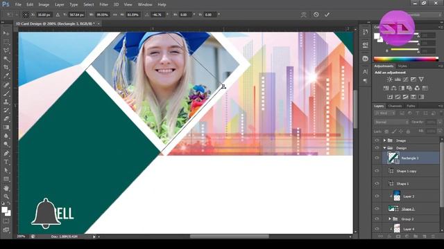 IT Center ID Card Design in Photoshop CS6 Card Design Tutorial SD Graphics School смотреть онлайн