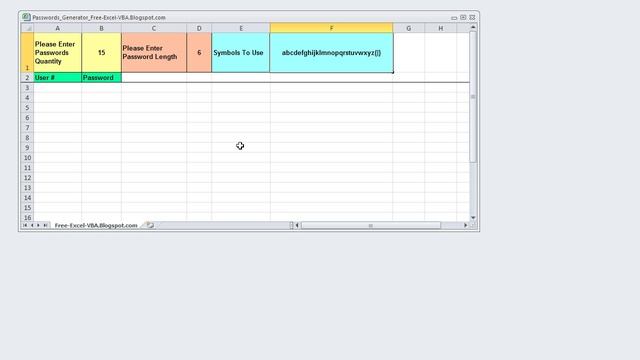 Free Passwords Generator In Excel смотреть онлайн