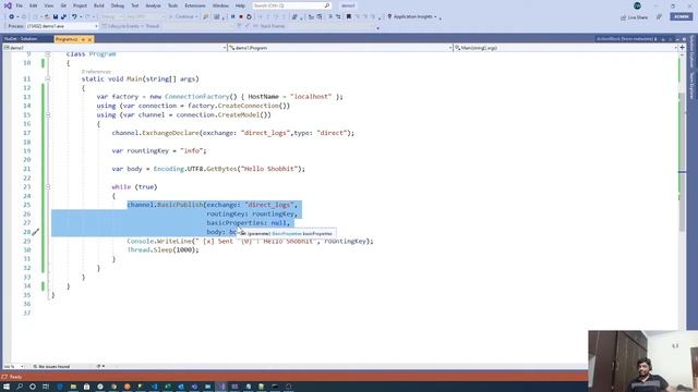 Sending and Receiving Messages from RabbitMQ using .Net Core App смотреть онлайн