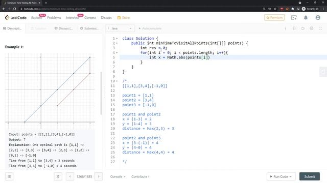 LeetCode 1266 | Minimum Time Visiting All Points | Absolute Difference Between Points | Java смотреть онлайн