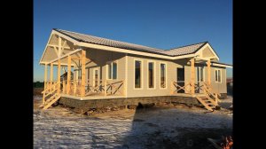 Одноэтажный дом 10х16,3м (10х13,4м), реализованный проект.