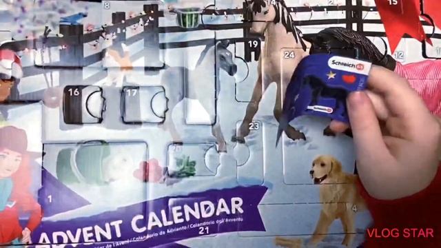 Schleich Advent Calendar. Адвент календарь. Милана открывает игрушки сюрпризы. Подарок на Рождество смотреть онлайн