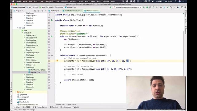 Parameterized tests in the MinMax example смотреть онлайн