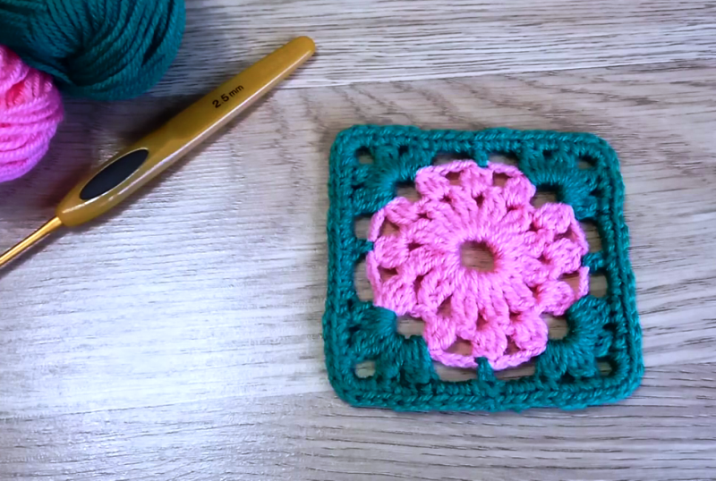 Квадратный МОТИВ крючком. Мастер-класс со схемой смотреть онлайн