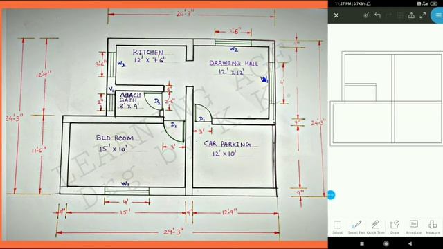 #02 AUTOCAD APP TUTORIAL || 1 BHK FLOOR PLAN - PART 1|| AUTOCAD ANDROID|| ऑटोकेड ऐंड्रॉयड|| IN HIND смотреть онлайн