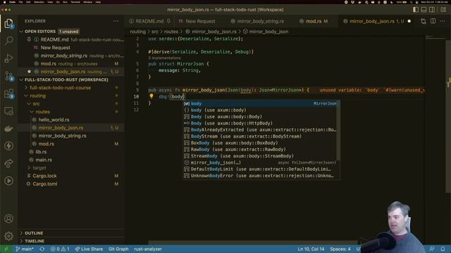 Extracting JSON - Introduction to Axum 0.5 смотреть онлайн