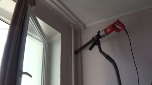 Монтаж кондиционера с использование дрели алмазного сверления Milwaukee