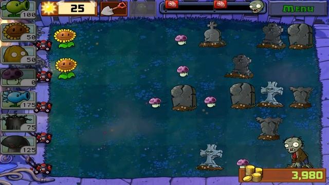 Plants vs Zombies Gameplay #8 - Ice-Shroom And Doom-Shroom смотреть онлайн