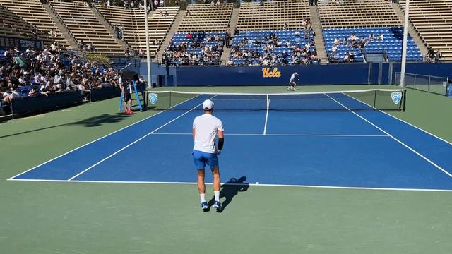 Novak Djokovic Court Level Practice At UCLA