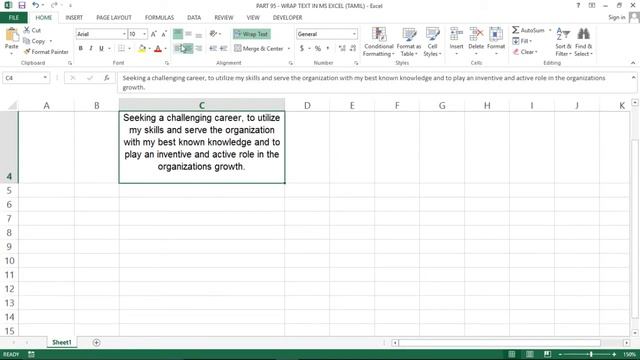 PART 95 - WRAP TEXT IN MS EXCEL (TAMIL) | Kallanai YT смотреть онлайн
