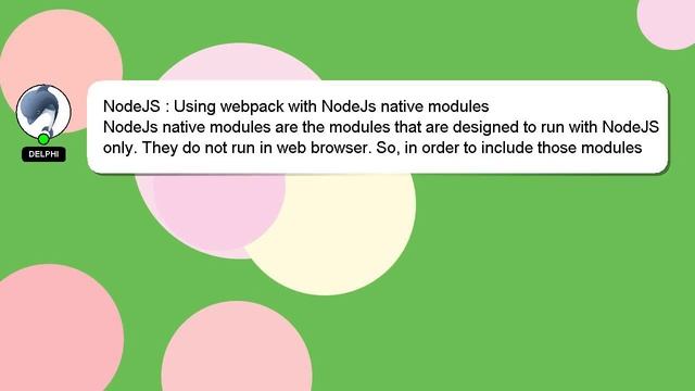 NodeJS : Using webpack with NodeJs native modules смотреть онлайн