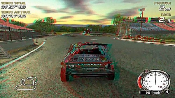Flatout in 3D with IZ3D driver ( anaglyph 3D ) [HD] 1080p
