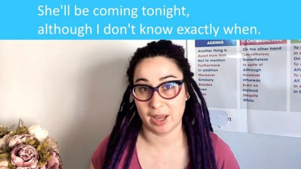 Слово-связка although: значение, произношение, пунктуация. Мини-урок английского с Mary's English.