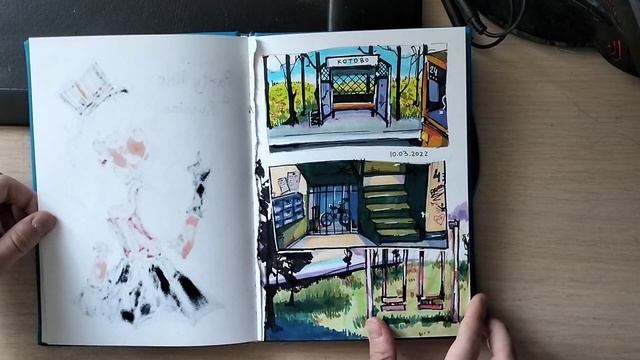 Обзор на скетчбук, который я вела год :D /// Sketchbook че-то там