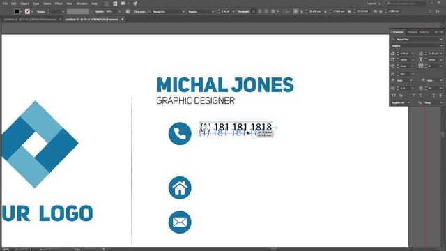 Simple Business Card Design Adobe Illustrator смотреть онлайн