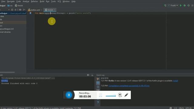 Kotlin Hello word program In 1 just 1 line || power of kotlin смотреть онлайн