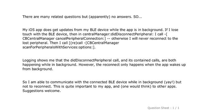 iOS : iOS how to reconnect to BLE device in background? смотреть онлайн