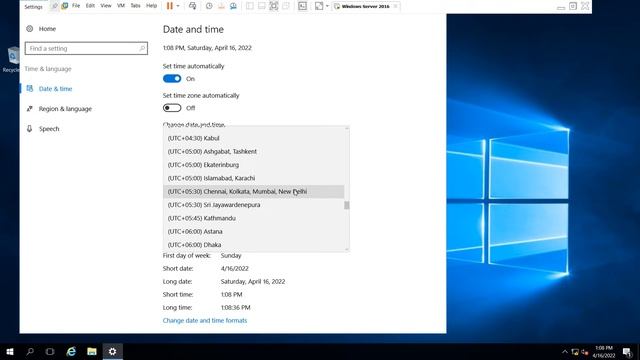 How to change Time zone and Region in windows server 2016 # video 4 смотреть онлайн
