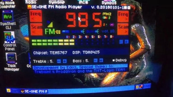 SymbOS first release FM radio APP for SE-ONE