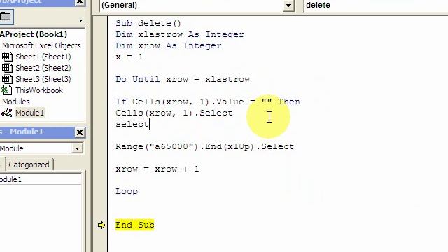 VBA Lesson 3 - Deleting blank rows - Download files at ExcelVBASQL.com! смотреть онлайн