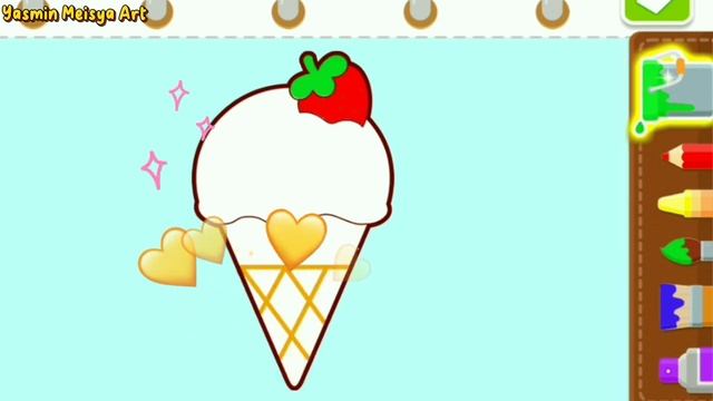 Coloring Ice Cream Cone Learn Color Drawing Painting For Kids And Toddlers