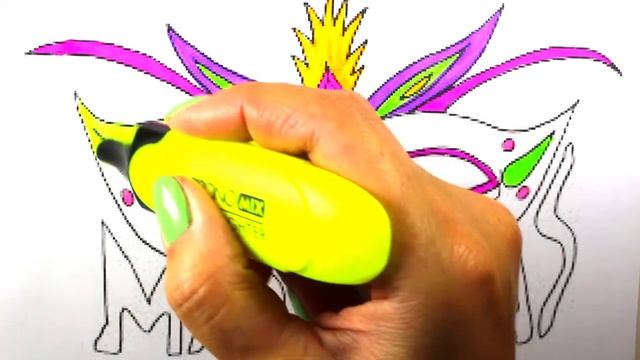 how to draw mask: Mardi Gras Mask coloring | how to draw Mardi Gras Mask смотреть онлайн