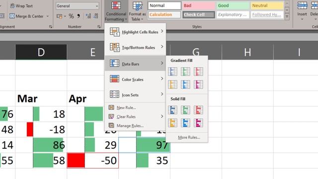 How to use Conditional formatting in Excel - Data Bars for data analysis смотреть онлайн