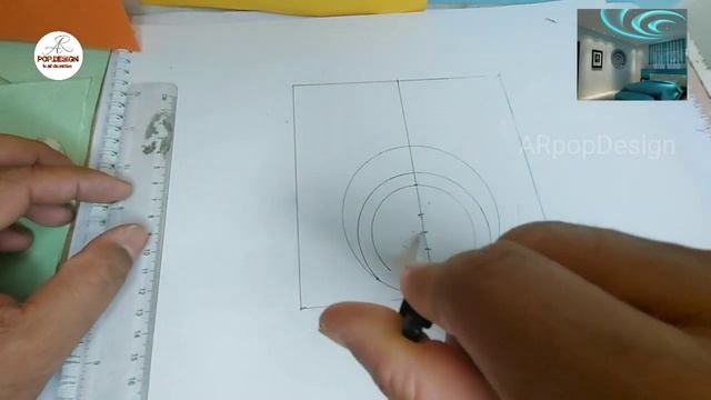 how to circle design with gypsum bord false ceiling||सर्कल डिजाइन कैसे तैयार करें by ARpopDesign смотреть онлайн