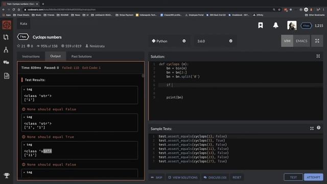 Cyclops numbers Puzzle - Python - Codewars смотреть онлайн