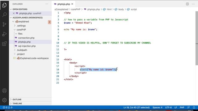How to pass a variable from PHP to Javascript смотреть онлайн