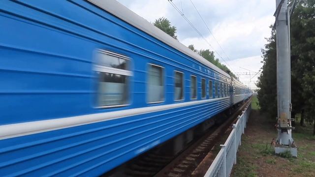 Тепловоз ТЭП70БС-180 с поездом№083А Сакнт Петербург - Гомель станция Царское Село 15.08.2021 смотреть онлайн