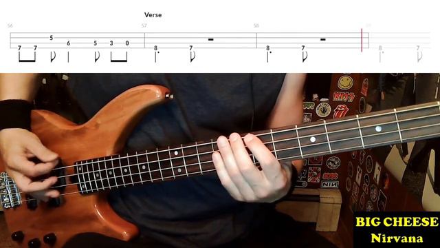 Big Cheese by Nirvana - Bass Cover with Tabs Play-Along смотреть онлайн