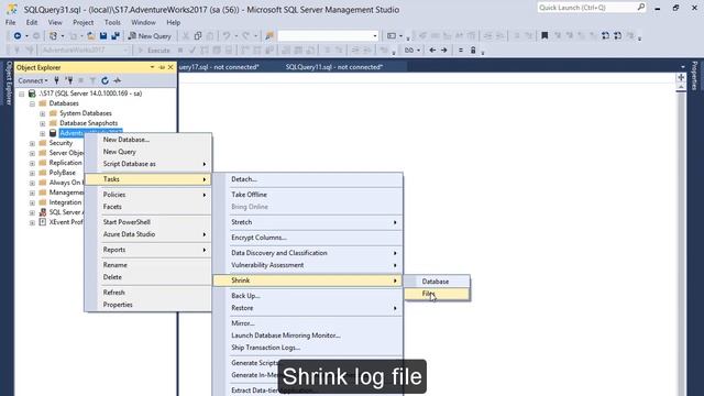 SQL Server – Shrink log file ldf смотреть онлайн