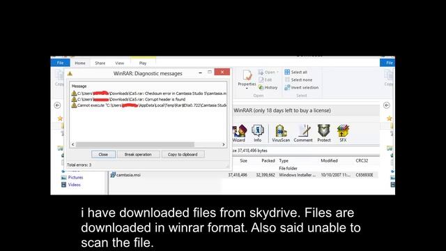 corrupt header is found Failed extracting winrar files checksum error and cannot execute смотреть онлайн