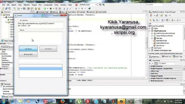 Display returned Json format data in a StringGrid with Livebinding, Delphi XE5 смотреть онлайн