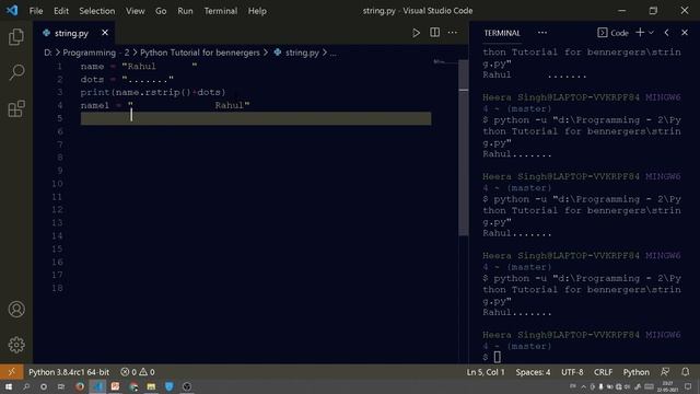 Python Tutorial for beginners [Hindi] - 9 | Strip function and method in python | python programmin смотреть онлайн