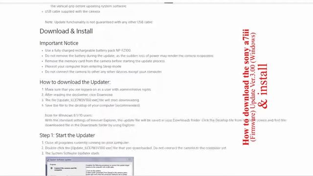 How to download & Update the sony a7iii Firmware Ver 3.00 (Windows) + install смотреть онлайн